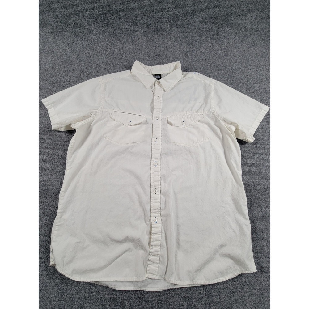 The North Face Shirt Mens XL Print Graphics Button Up Outdoors Hiking Casual